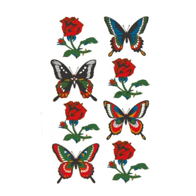 タトゥーシール　薔薇と蝶