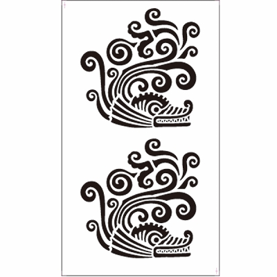 タトゥーシール　魚紋様