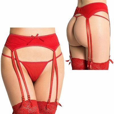 男心くすぐる合わせ技ガーター&Tバックセット レッド() 男心くすぐる合わせ技ガーター&Tバックセット レッド