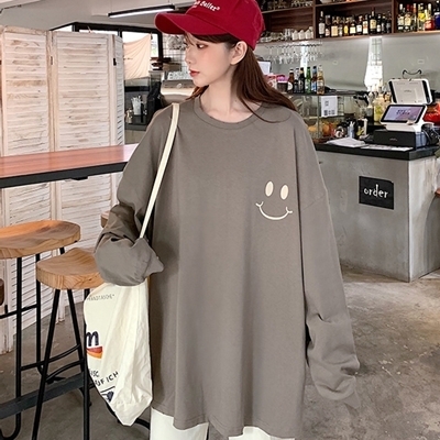 オーバーサイズ スマイルロンT Lサイズ チャコール() オーバーサイズ スマイルロンT Lサイズ チャコール