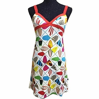 <69SLAM>ロックスラム レディース キャミソール スリップ ワンピース SURFBOARDS WHITE S() <69SLAM>ロックスラム レディース キャミソール スリップ ワンピース SURFBOARDS WHITE S